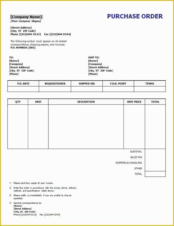 Free Online Purchase order Template Of Purchase order Template 10 ...
