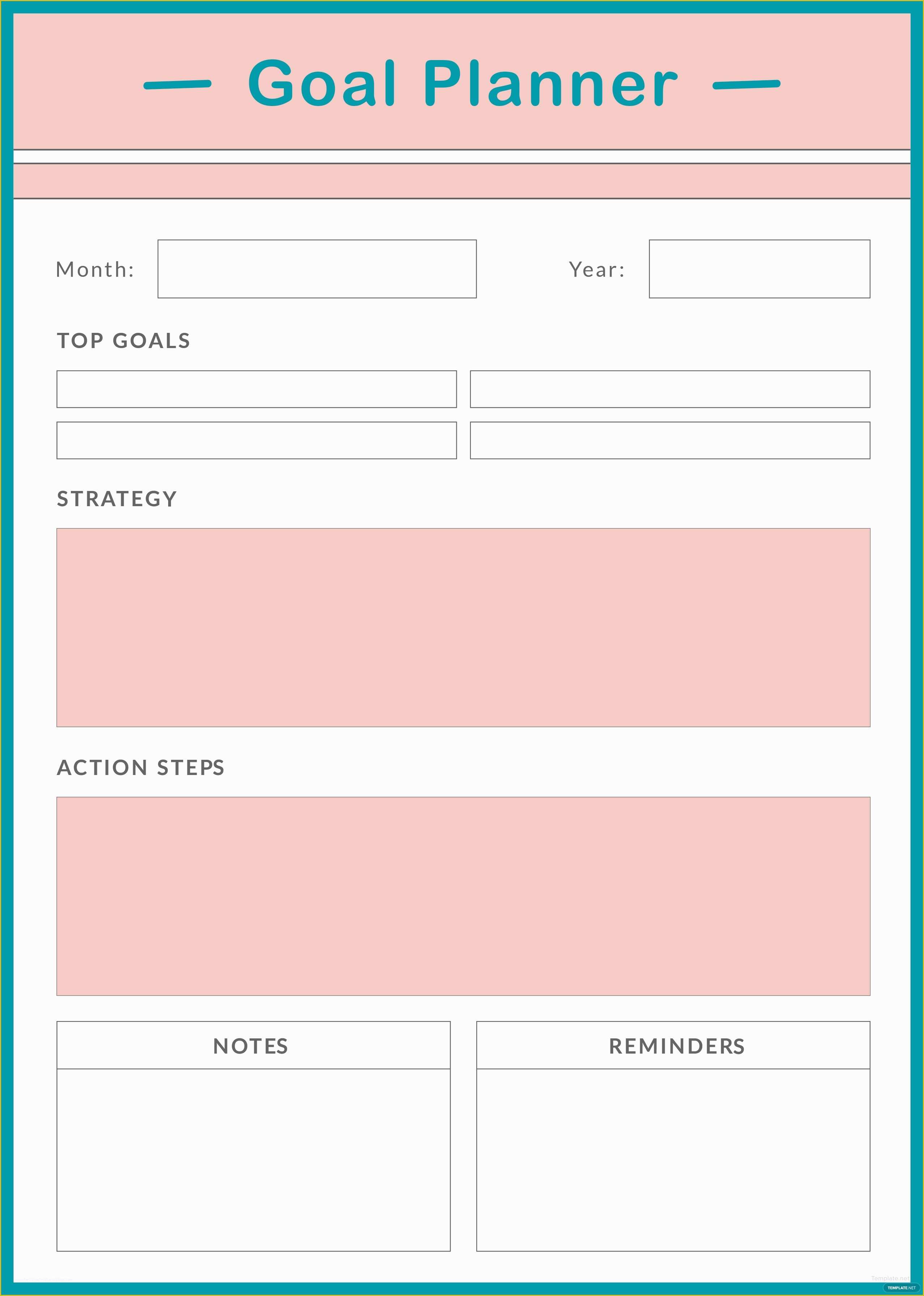 Free Online Weekly Planner Template Of Free Goal Planner Template In