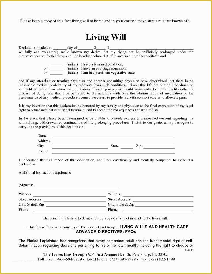free living will download for microsoft word or excel