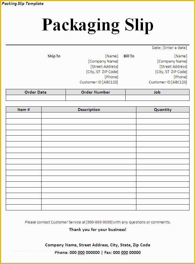 25 Free Shipping Packing Slip Templates For Word 8 Free Sample 