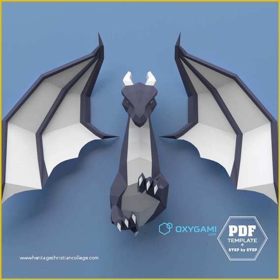 free-papercraft-templates-pdf-of-low-poly-dragon-3d-papercraft-dragon