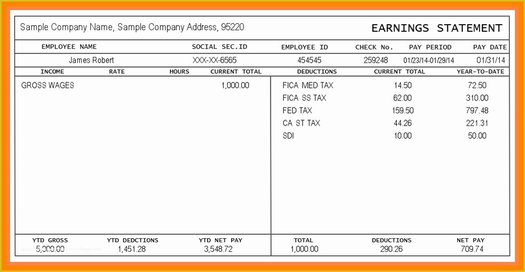 Free Paycheck Stub Template Download Of 10 Blank Paycheck Stubs