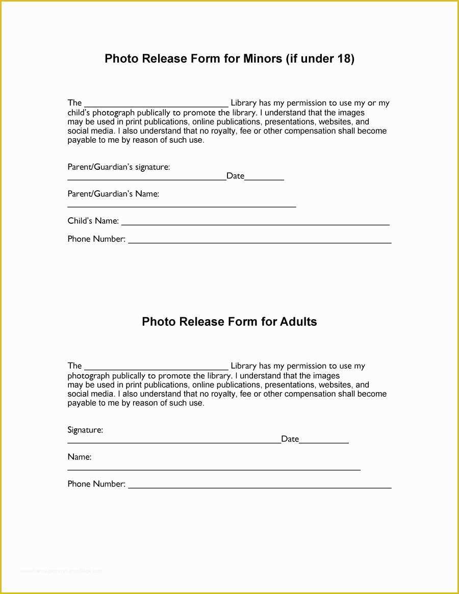 Free Photo And Video Release Form Template Of 53 Free Release Form 