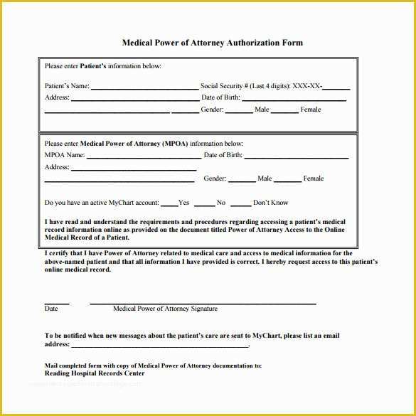 Free Power Of Attorney Form Template Of 11 Medical Power Of Attorney 