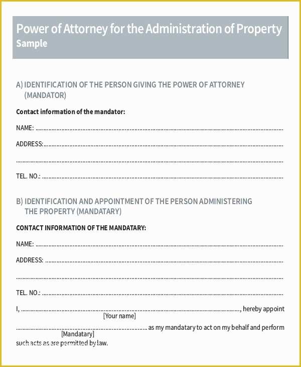 Free Power Of attorney form Template Of 15 Power Of attorney Templates