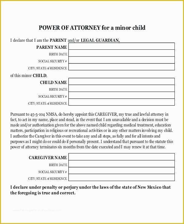 Free Power Of attorney Template California Of Standard Limited Power