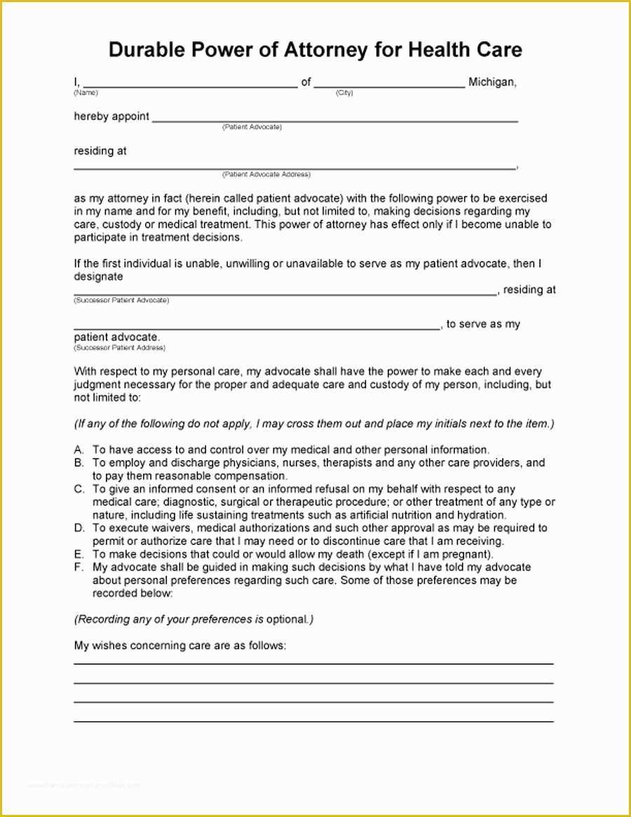 Free Power Of attorney Template Of Power Of attorney Templates – 10 ...