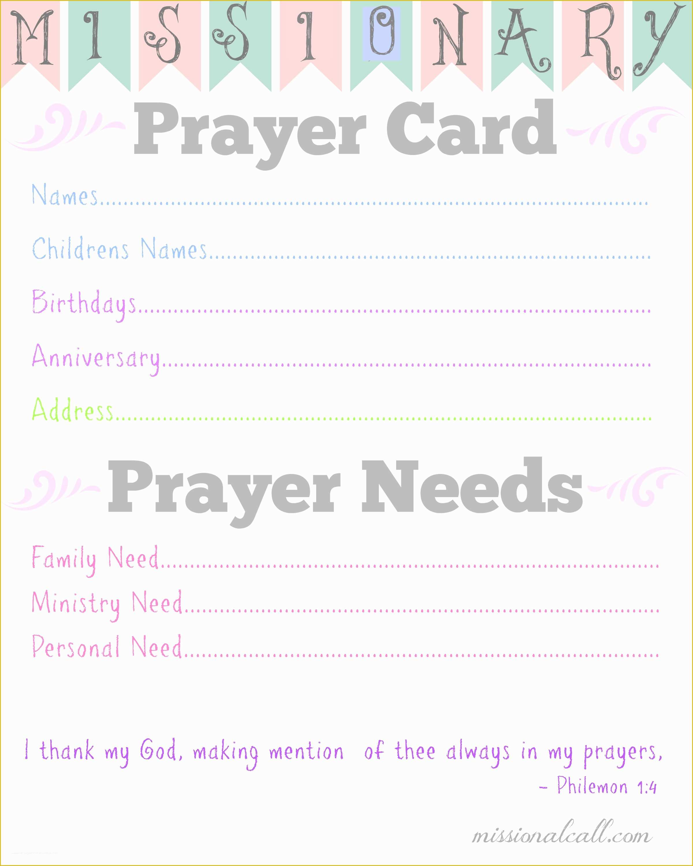 Prayer Card Template Microsoft Word Free