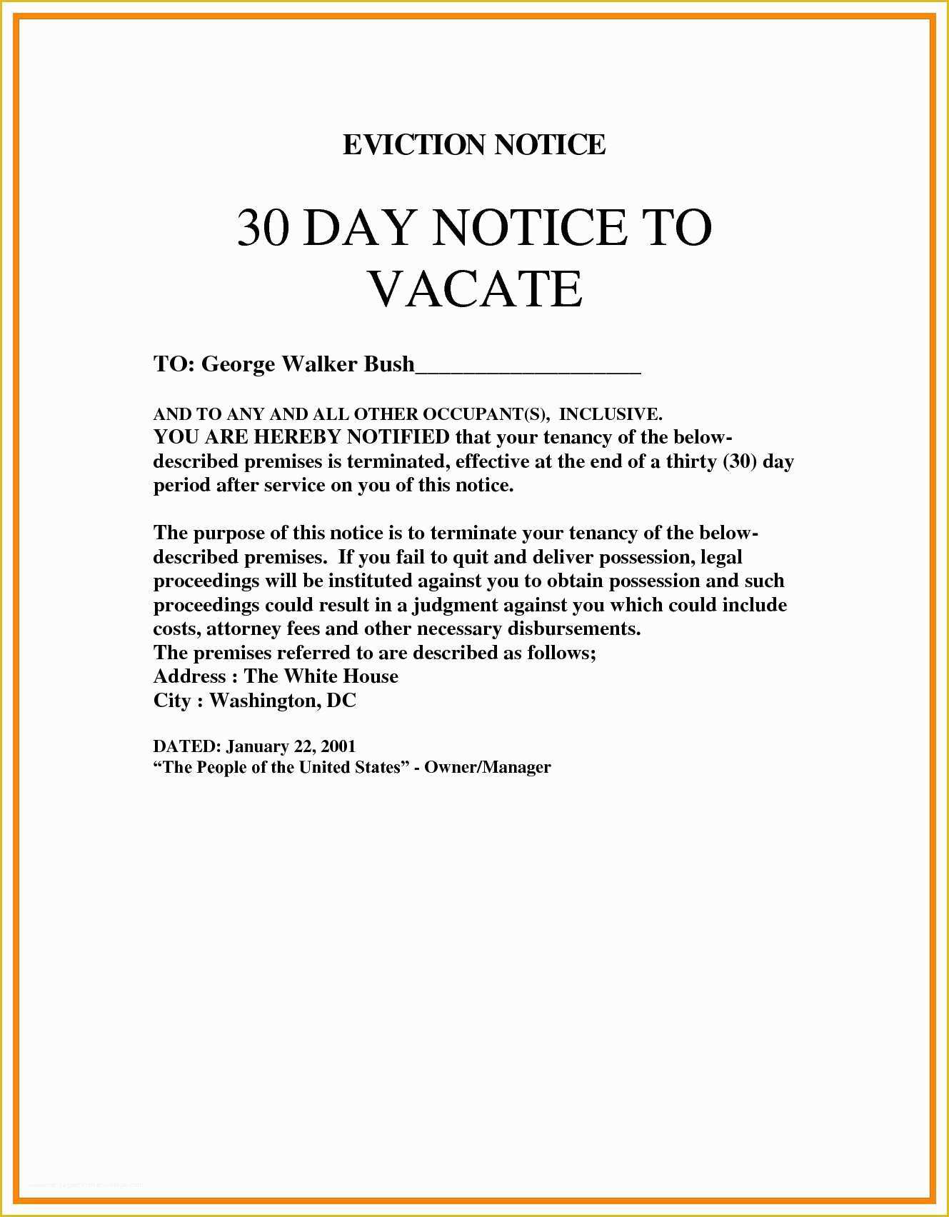 Free Printable 30 Day Eviction Notice Template Of 10 Printable Eviction 