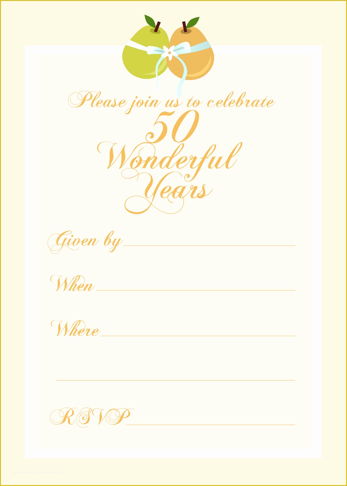 Free Printable 50th Wedding Anniversary Invitation Templates Of 23