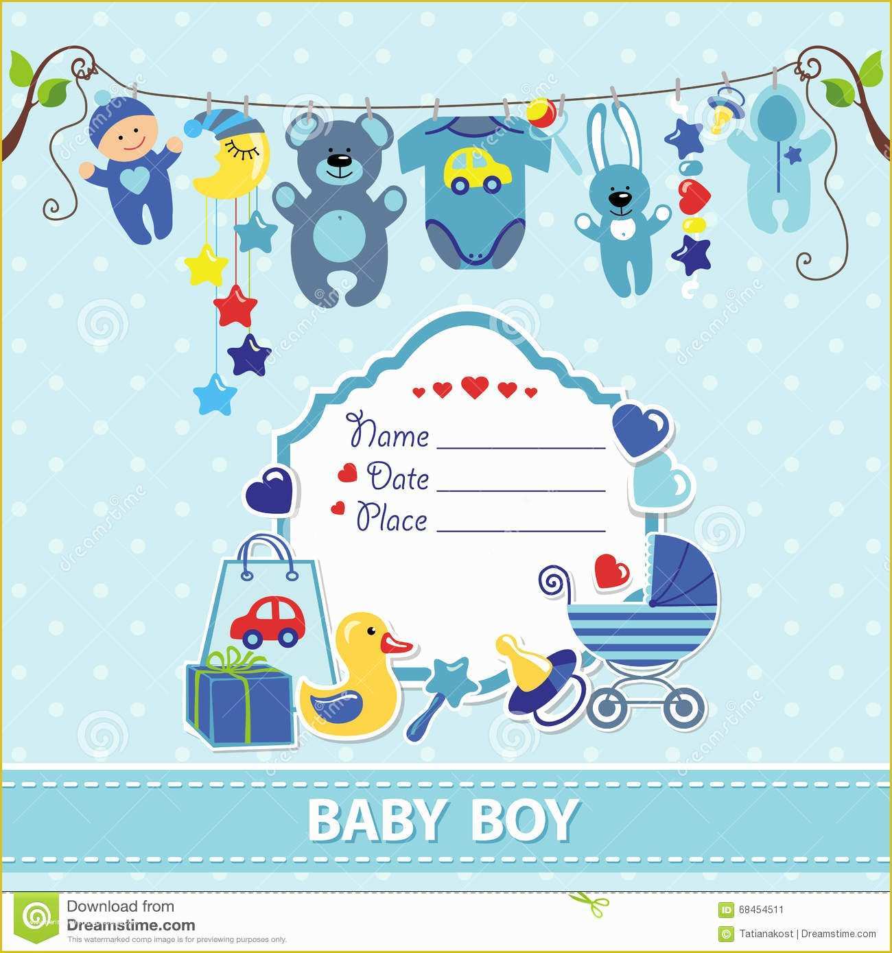 baby boy shower invitation card template free download
