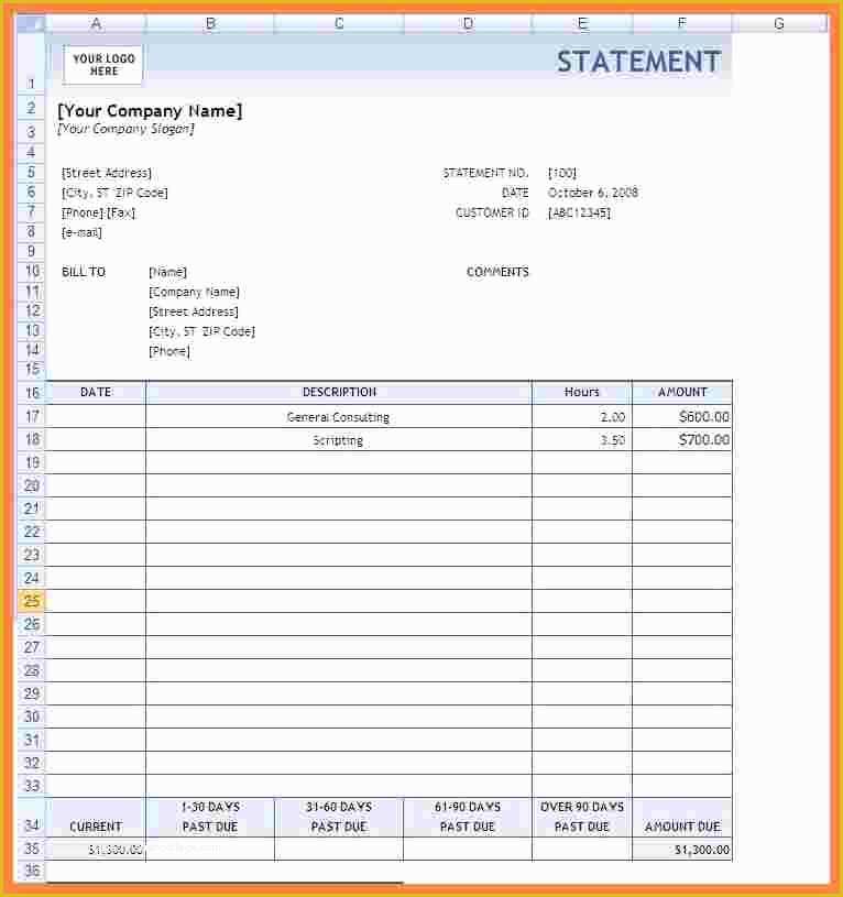 Free Printable Billing Statement Template Of Invoice Statement ...