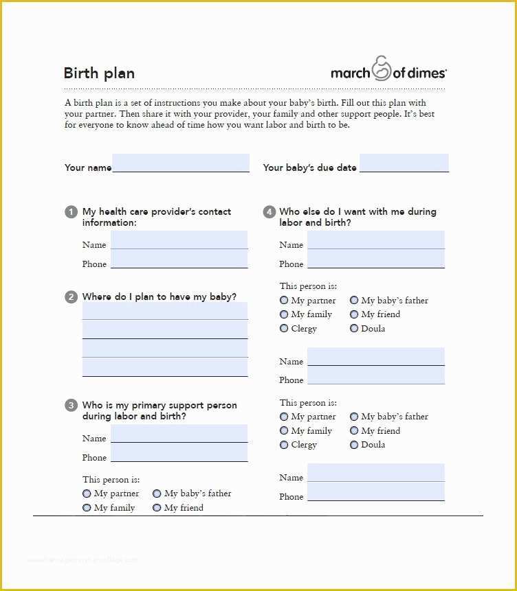 Free Printable Birth Plan Template Of Printable C Section Birth Plan ...