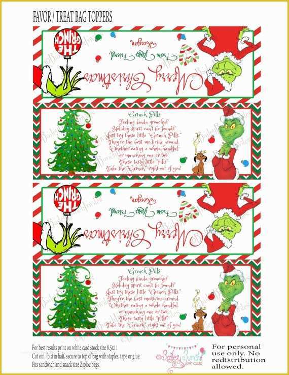 42 Free Printable Christmas Bag Toppers Templates