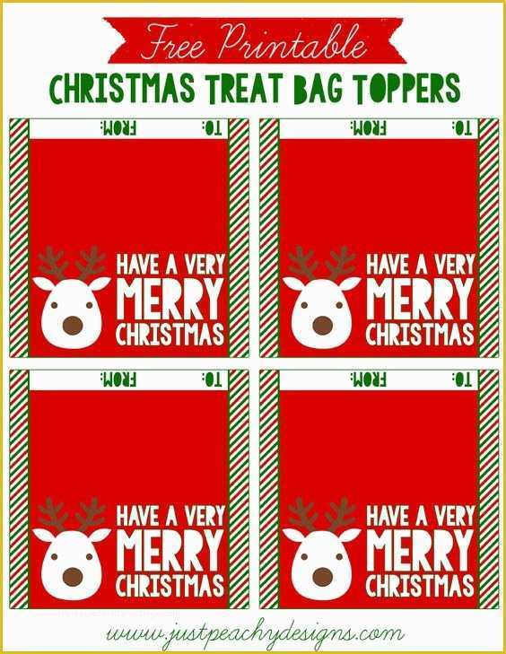 Free Printable Christmas Bag Toppers Templates Of Christmas Treat Bags