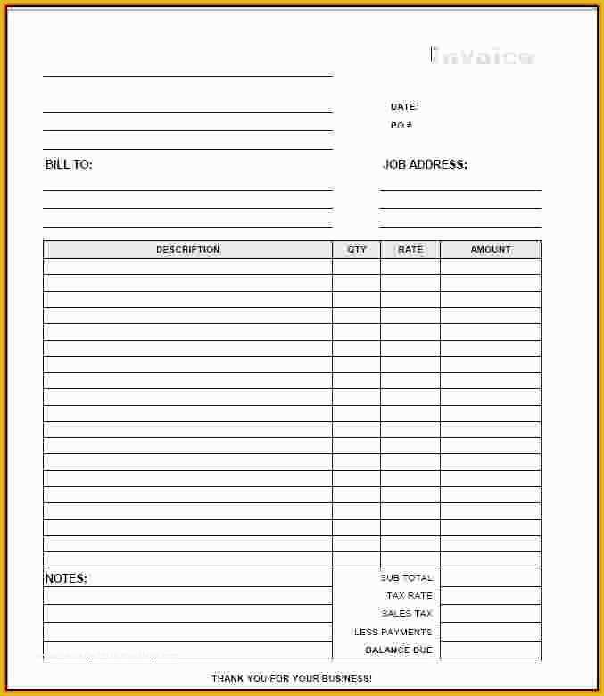 Free Printable Construction Invoice Template Of Free Contractor Invoice 