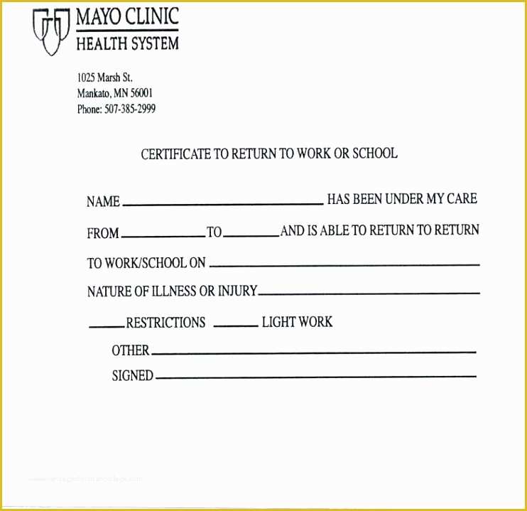 Printable Real Doctors Note For Work