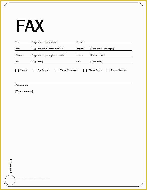 Free Printable Fax Cover Letter Template Of Fax Cover Sheet