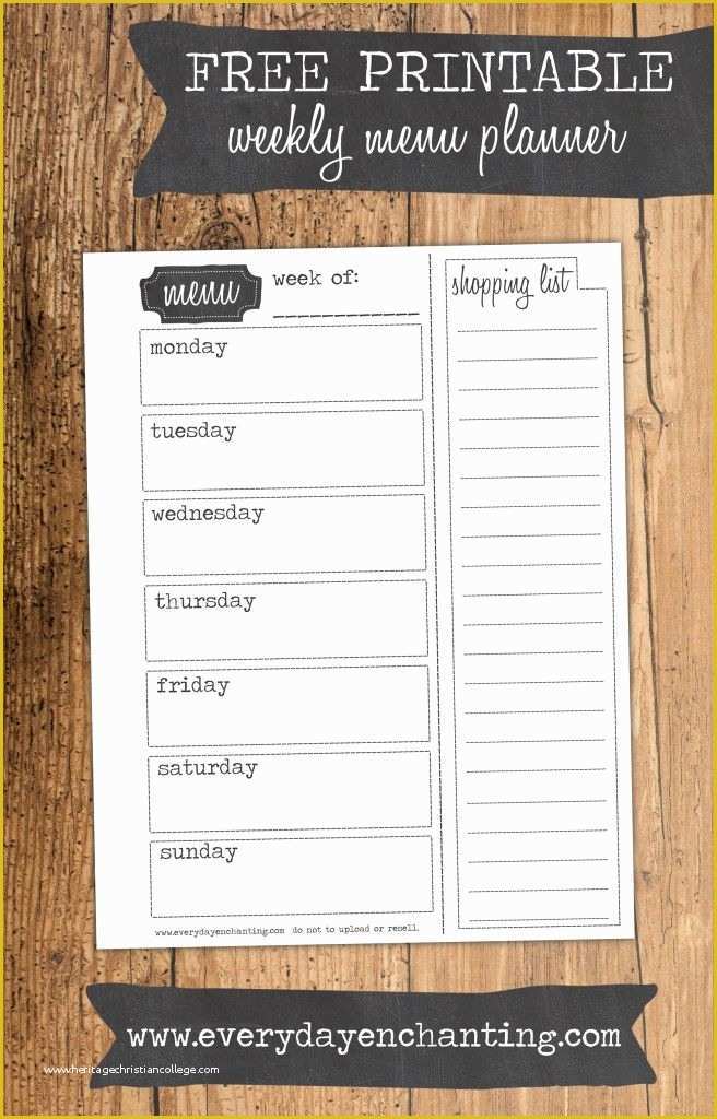 Free Printable Food Menu Templates Of What S For Dinner 2 Fb 