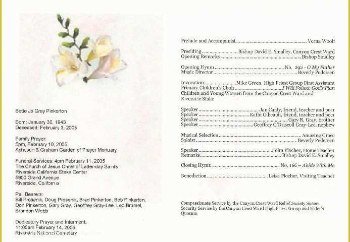 Free Printable Funeral Program Template Of Free Printable Wedding Programs Templates