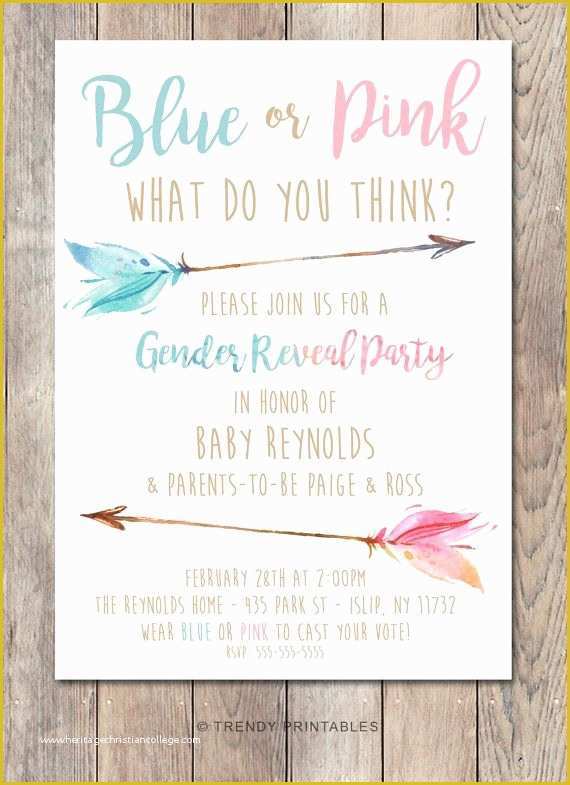 Free Printable Gender Reveal Invitation Templates Of Party Invitation Cards Free Printable Gender Reveal Party
