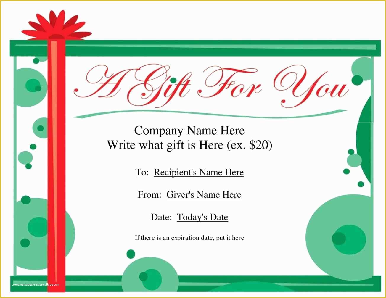 Printable Gift Certificate Template Free Microsoft Word