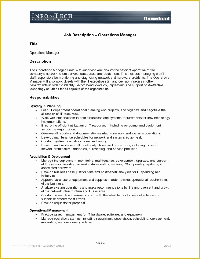 Free Printable Job Description Template Of 9 Job Description Templates 