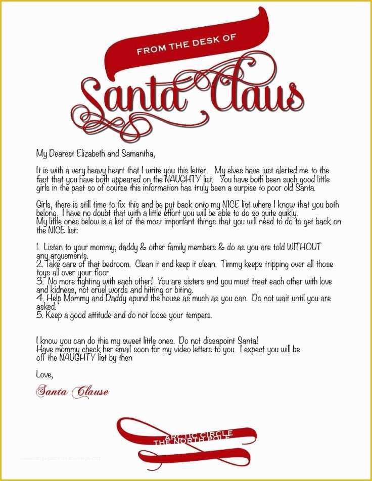 Free Printable Letter From Santa Word Template Of Best 25 Letter From 