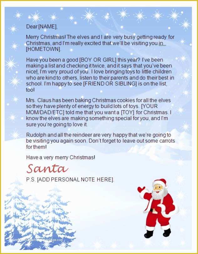 Free Printable Letter From Santa Word Template Of Best 25 Letter From Santa Template Ideas On