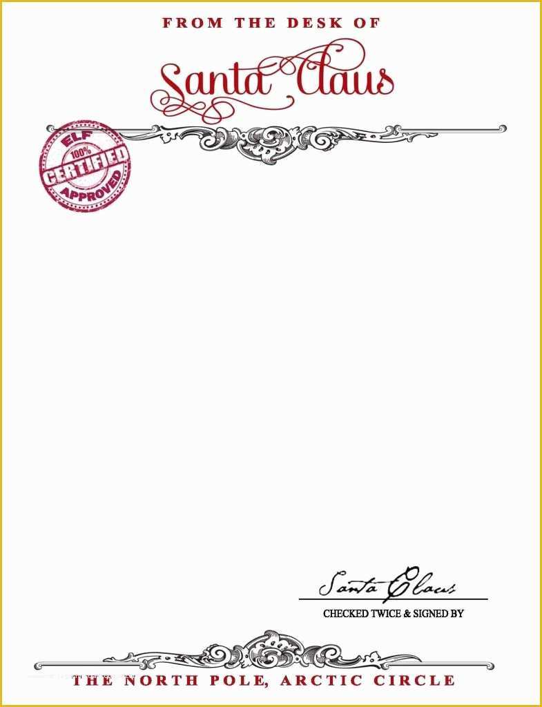 Free Printable Letter From The Desk Of Santa Claus Template