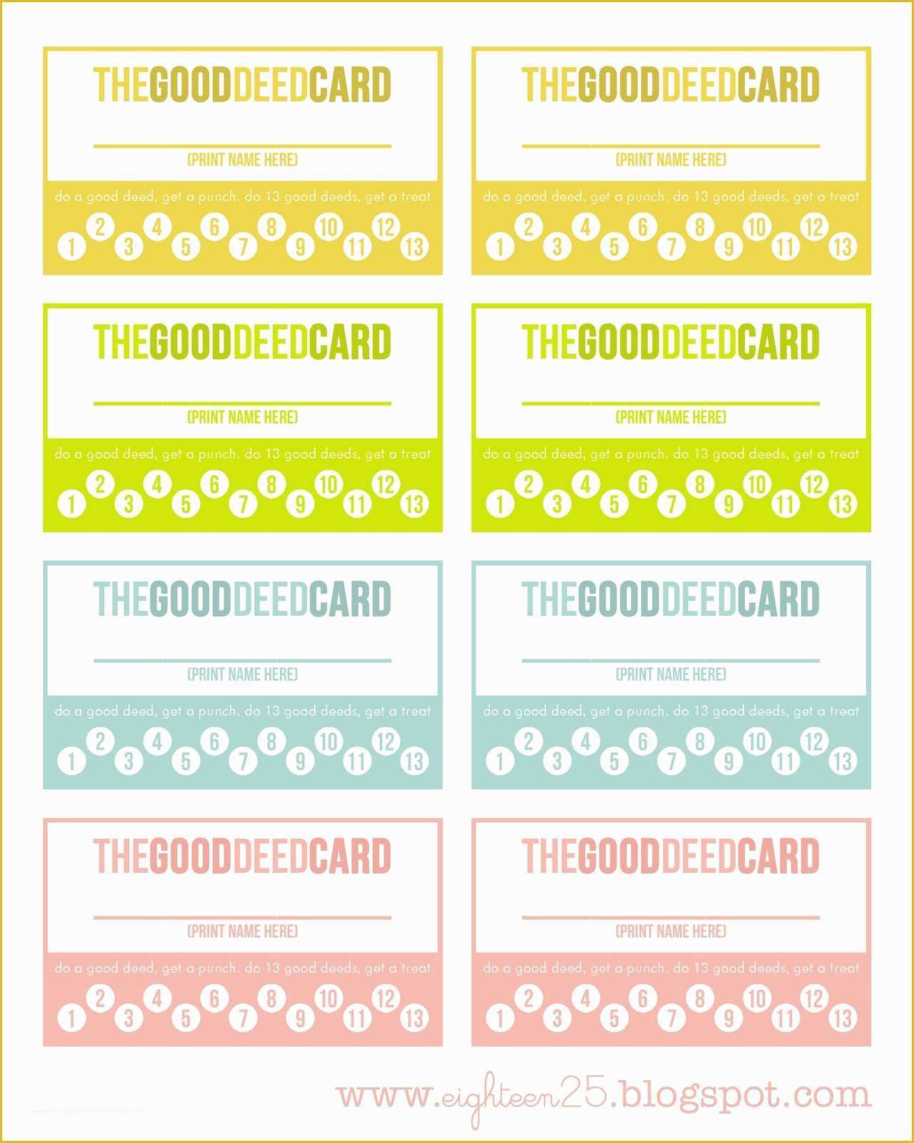 Printable Loyalty Card Template Free