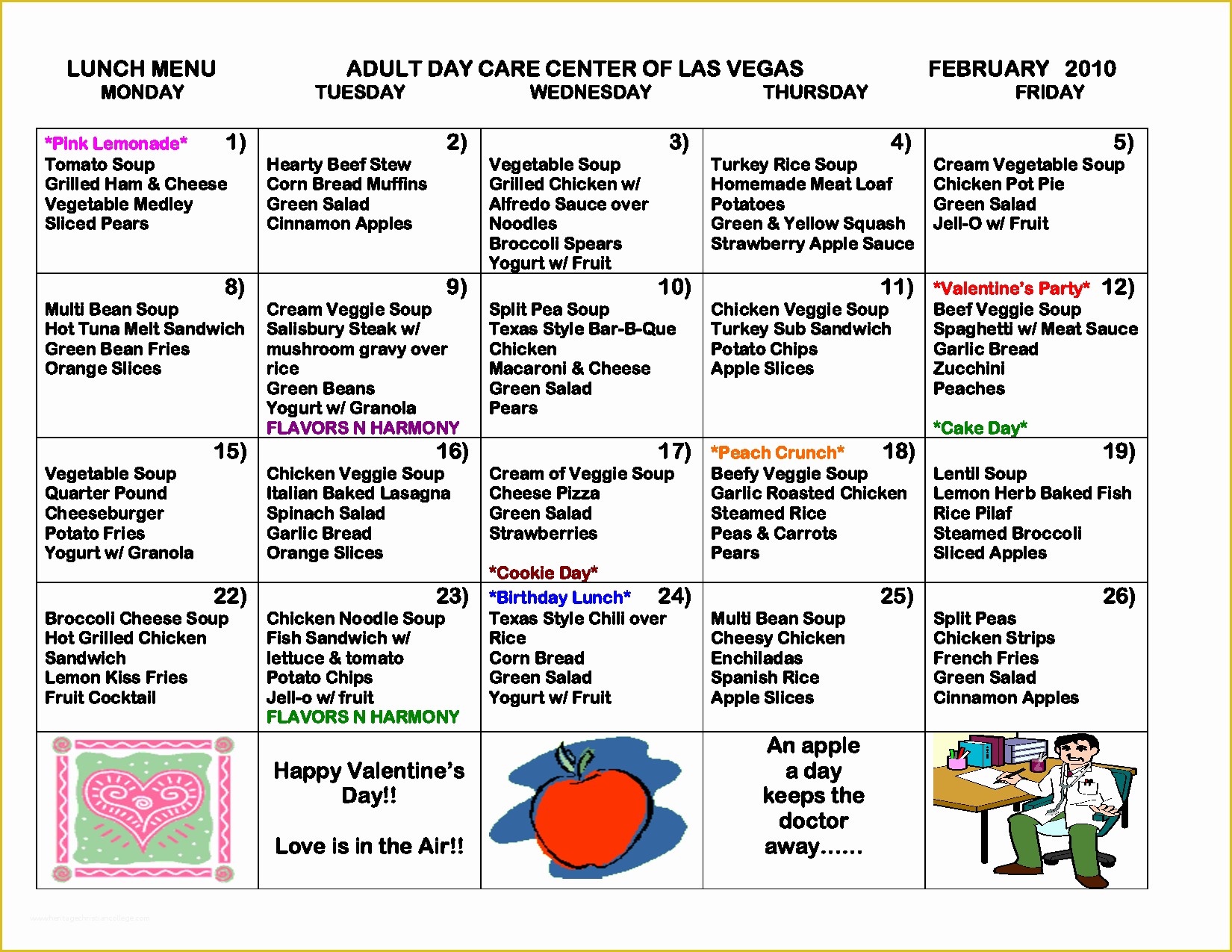 Free Printable Lunch Menu Template Of Printable Blank Day Care Menus To 