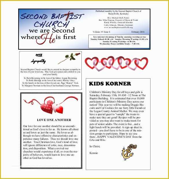 Free Printable Newsletter Templates For Church Of 8 Monthly Newsletter