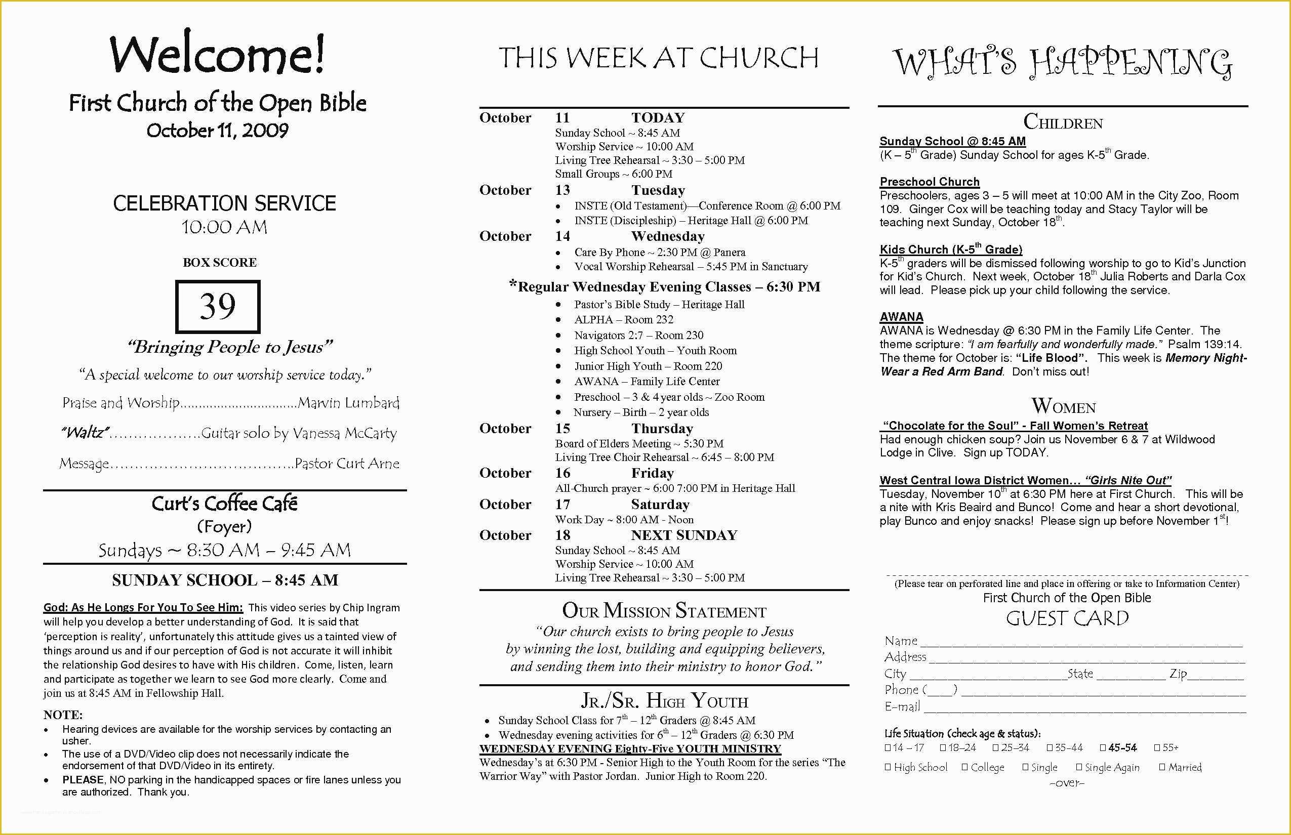 Free Printable Program Templates For Church Of Unique Free Pastor And 