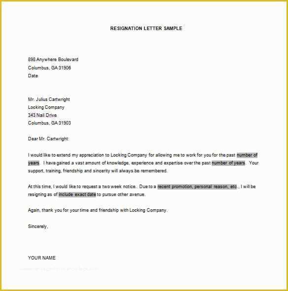 Free Printable Resignation Letter Template Of How To Write A Resignation Letter Template Free 