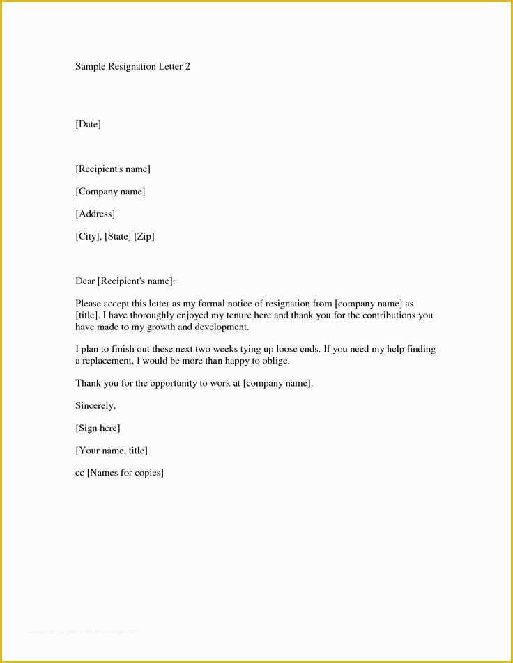 Free Printable Resignation Letter Template Of How To Write A 