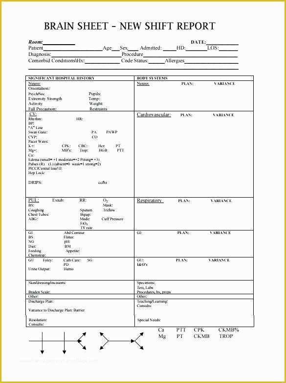 Free Printable Sbar Template Of Sbar Hand F Report Sheet Nursing ...