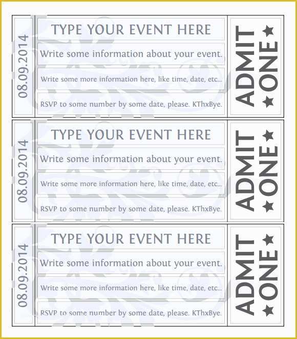 Free Printable Ticket Template Of 22 Sample Amazing event Ticket Templates to Download