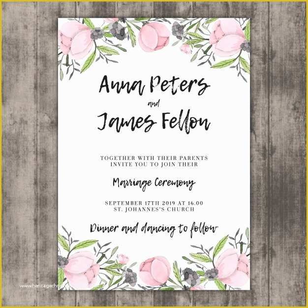 Free Printable Wedding Invitations Templates Downloads Of Floral 