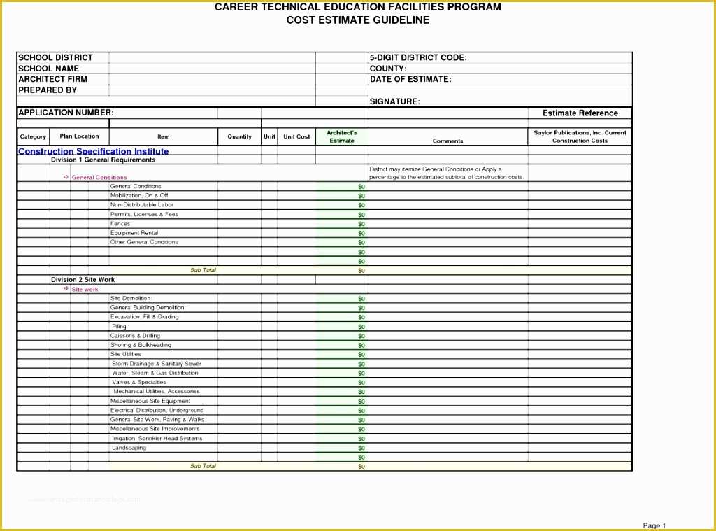 Free Project Estimate Template Of Project Estimate Templates Free Sample Example