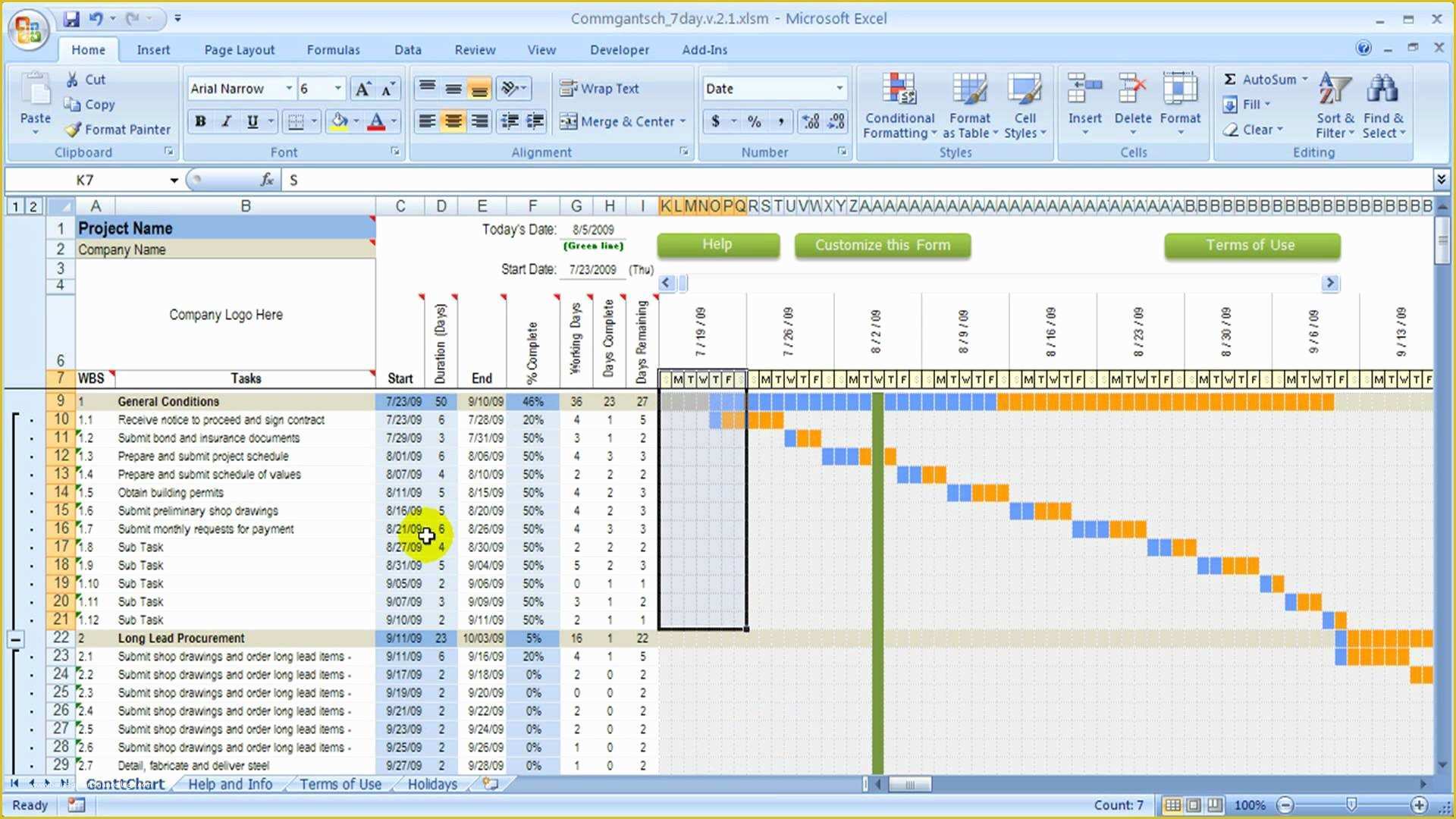 construction project manager excel template