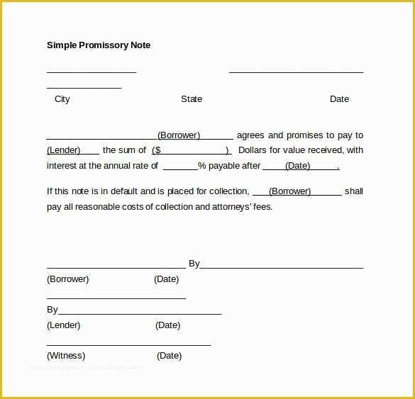 Free Printable Promissory Note For Personal Loan