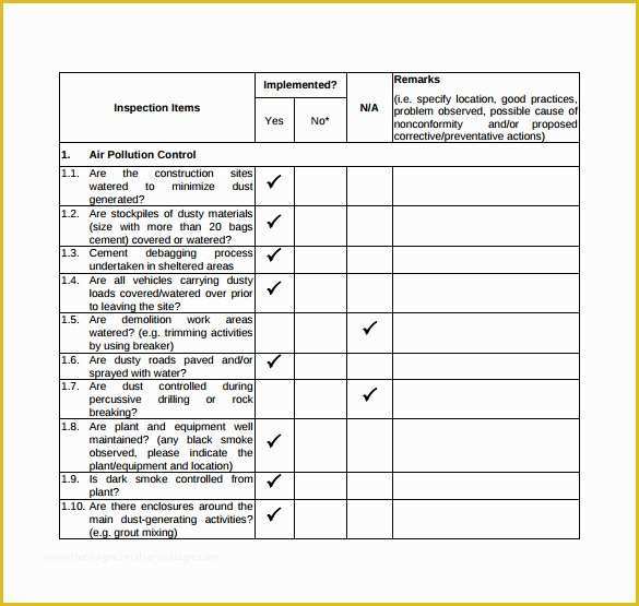 Free Property Inspection Checklist Templates Of 14 Inspection Checklist ...