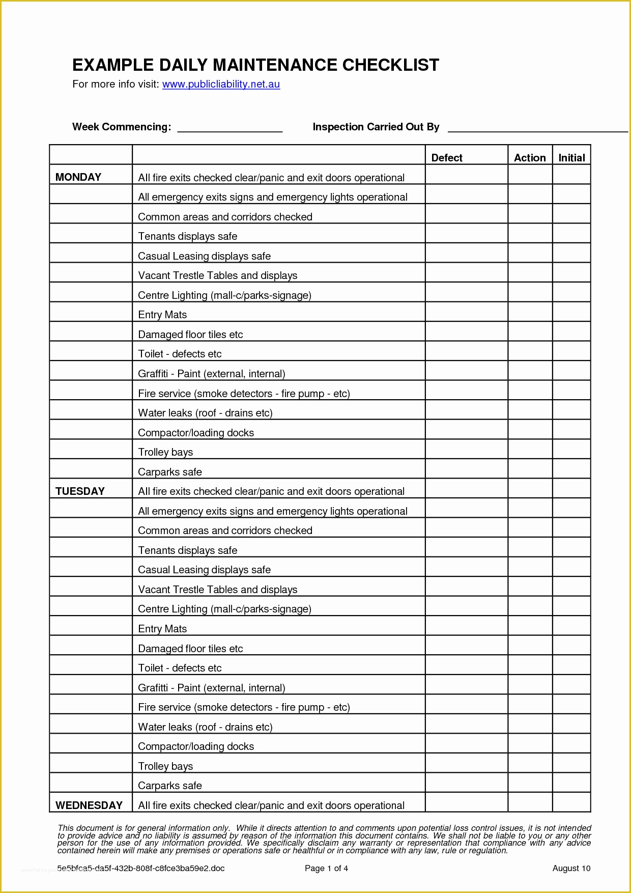 60 Free Property Management Maintenance Checklist Template 