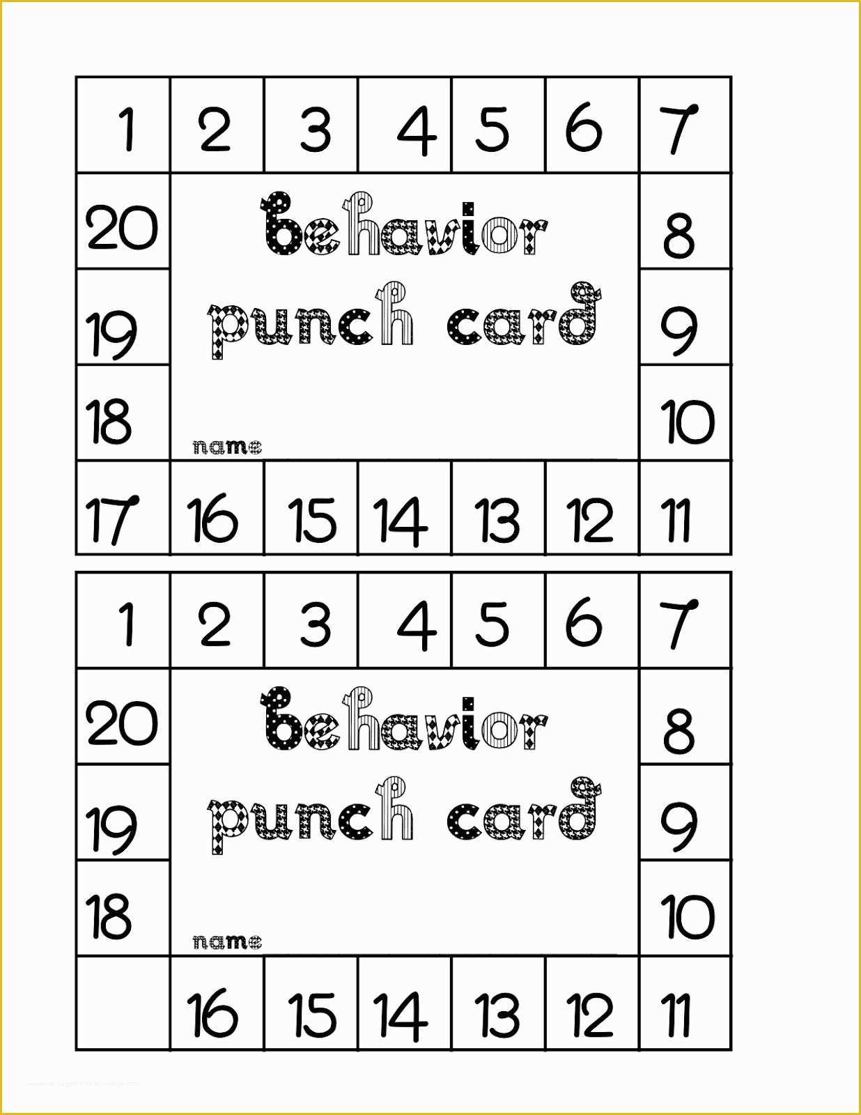 Free Punch Card Template Of 8 Best Of Diy Printable Punch Cards Potty