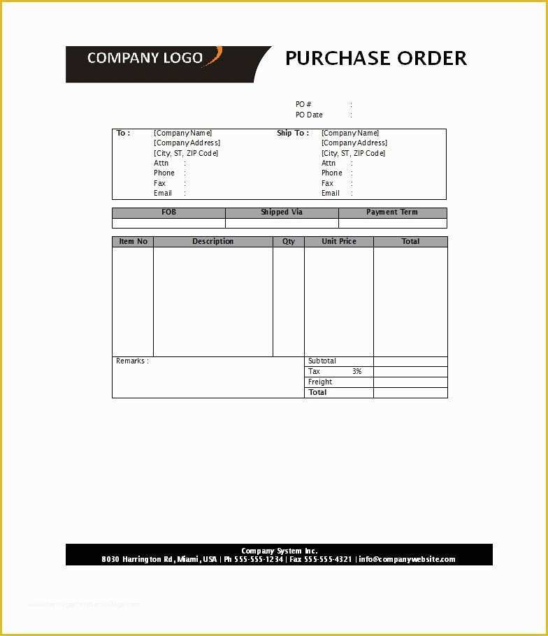 Free Purchase Order Form Template Word Of 39 Free Purchase Order 