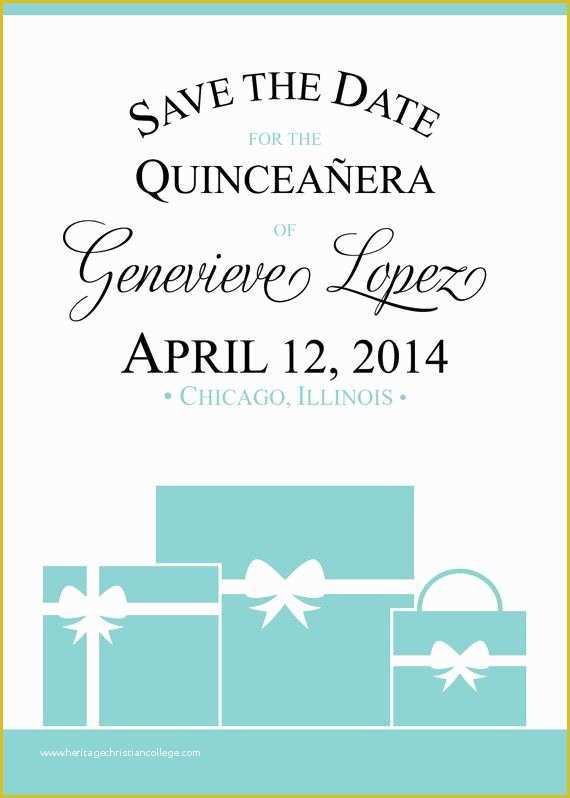  Free Quinceanera Save The Date Templates Of Tiffany Quinceanera Or 