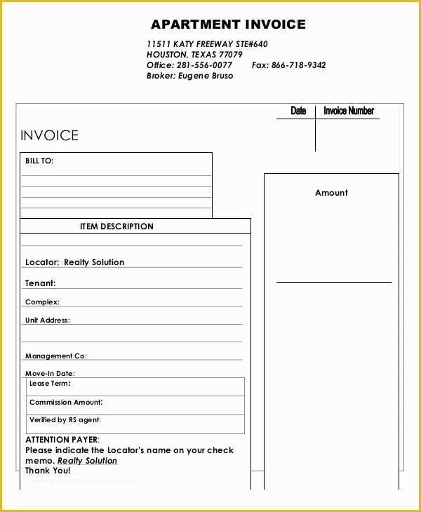 Free Rent Invoice Template Word Of Rent Invoice Template 8 Free Word 