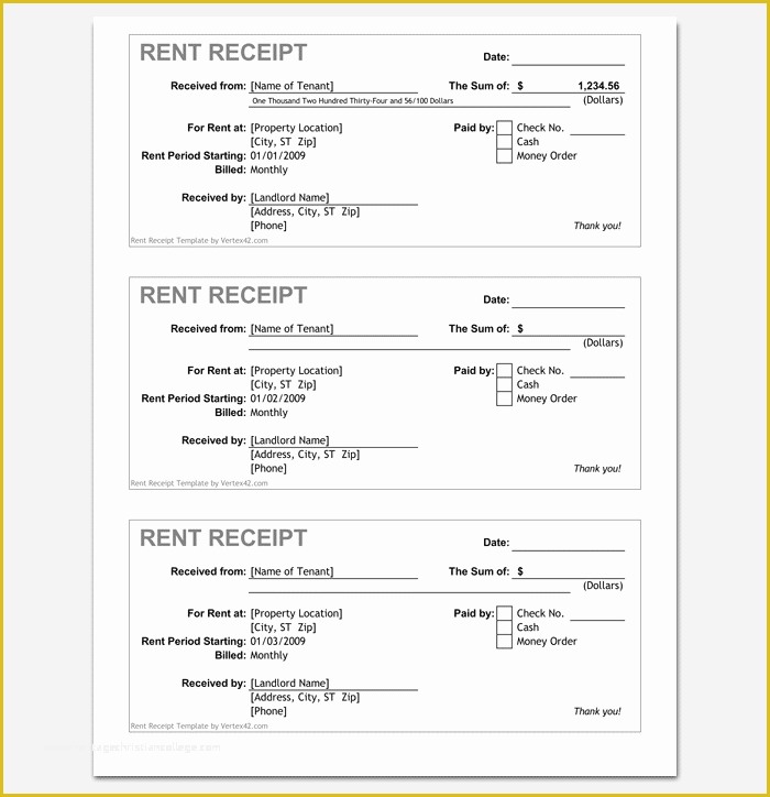 Free Rent Receipt Template Excel Of Rent Receipt Template 9 Forms For 