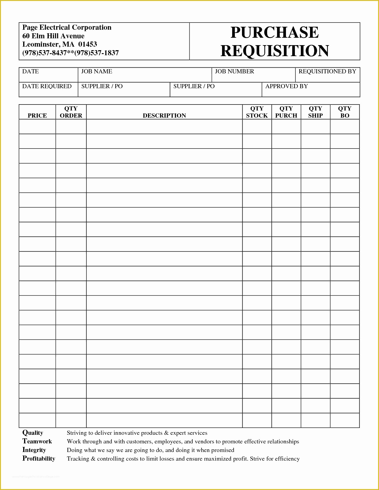 Free Requisition Form Template Excel Of Stationery Requisition Form